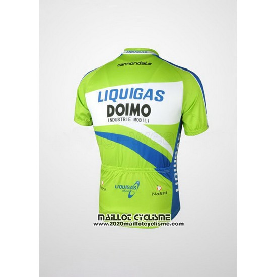 2010 Maillot Ciclismo Liquigas Doimo Bleu et Vert Manches Courtes et Cuissard